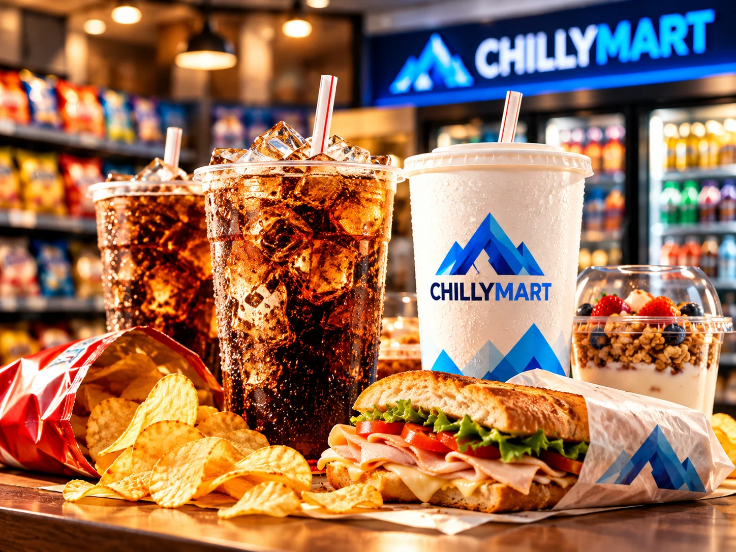 Cold fountain drinks and beverages